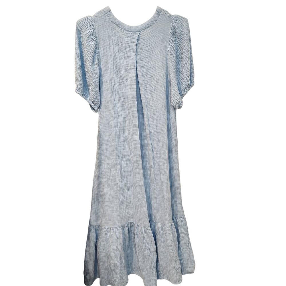 Sundays Decker gauzy cotton baby blue midi dress size large - Picture 3 of 7